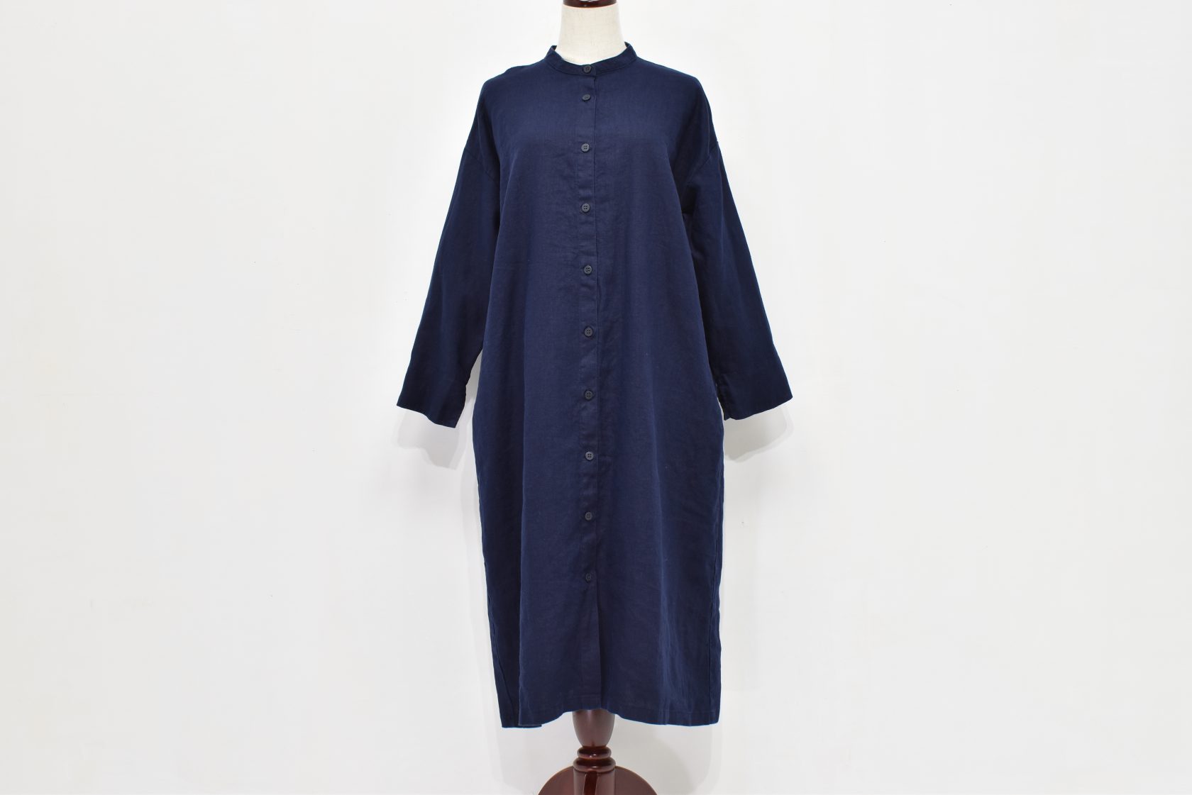 MH タブツキスタンドカラーシャツワンピース - 【シサム工房 公式OnlineStore】FAIR TRADE LIFE STORE by  sisam FAIR TRADE