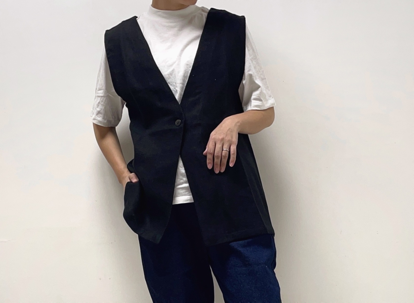 ファブリックスのリトアニアリネン　ジレ